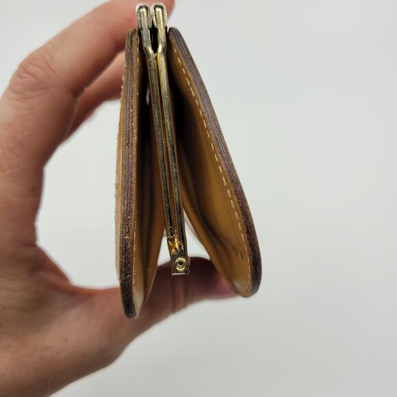 Gucci Coin Purse Vintage Kiss Clasp GG Brown Double Compartments Small - Picture 5 of 15